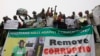 People protest following the removal of fuel subsidy by the Government in Lagos ,Nigeria, Jan. 9, 2012. Labor unions began a paralyzing national strike in oil-rich Nigeria, angered by soaring fuel prices and decades of engrained government corruption in 