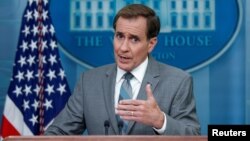 Джон Кірбі, представник Ради з нацбезпеки США, під час брифінгу в Білому Домі.