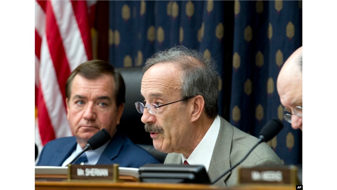 FILE - House Foreign Affairs Committee's ranking member Rep. Eliot Engel, D-N.Y., speaks during a hearing at Capitol Hill in Washington, Oct. 11, 2017.