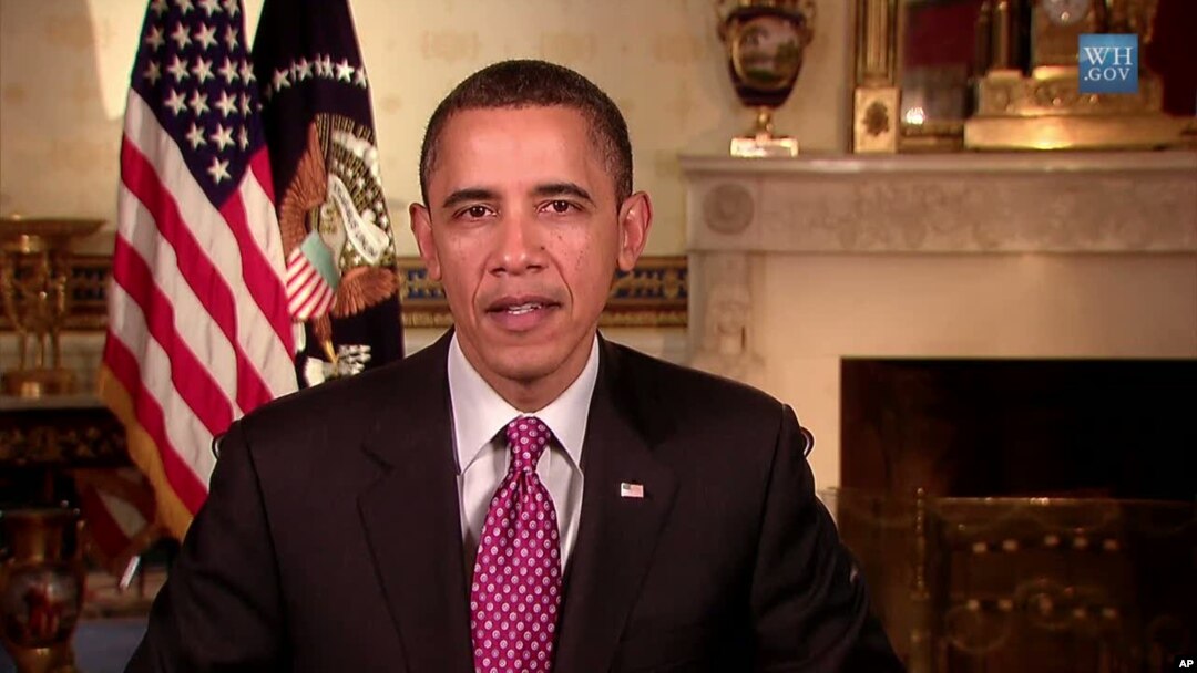 US President Barack Obama delivers his weekly address, Feb. 12, 2011