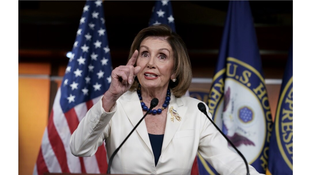 Speaker of the House Nancy Pelosi, D-Calif., meets with reporters at her weekly news conference at the Capitol in Washington, Dec. 5, 2019.