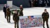 Belgium's King Philippe (back L) attends a ceremony at the Cointe Inter-allied Memorial to commemorate the 100th anniversary of the outbreak of World War I (WWI) in Liege, Aug. 4, 2014. 