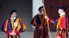 Swiss guards stand at the entrance of papal summer residence in Castel Gandolfo, Feb. 28, 2013.