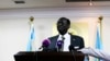 South Sudan Foreign Minister Barnaba Marial Benjamin, seen here on Aug. 12, 2014, in Juba, says the status of foreign workers will be discussed further at a later date.