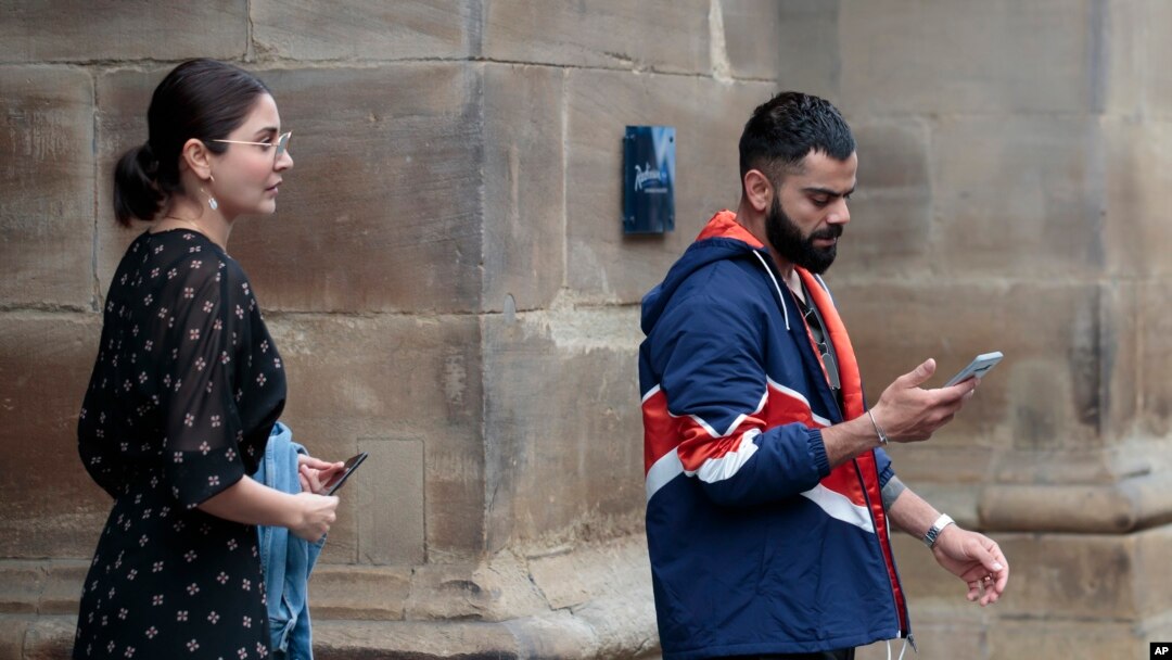 India cricket captain Virat Kohli with his wife and Bollywood actress Anushka Sharma.