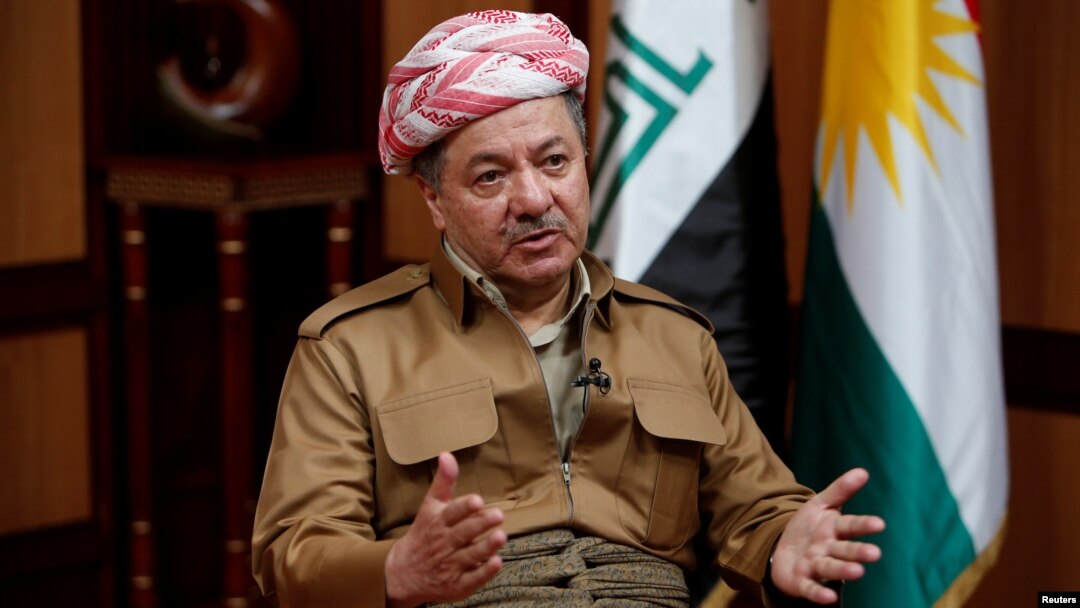 Iraq's Kurdistan region's President Massoud Barzani speaks during an interview with Reuters in Erbil, Iraq, July 6, 2017. 
