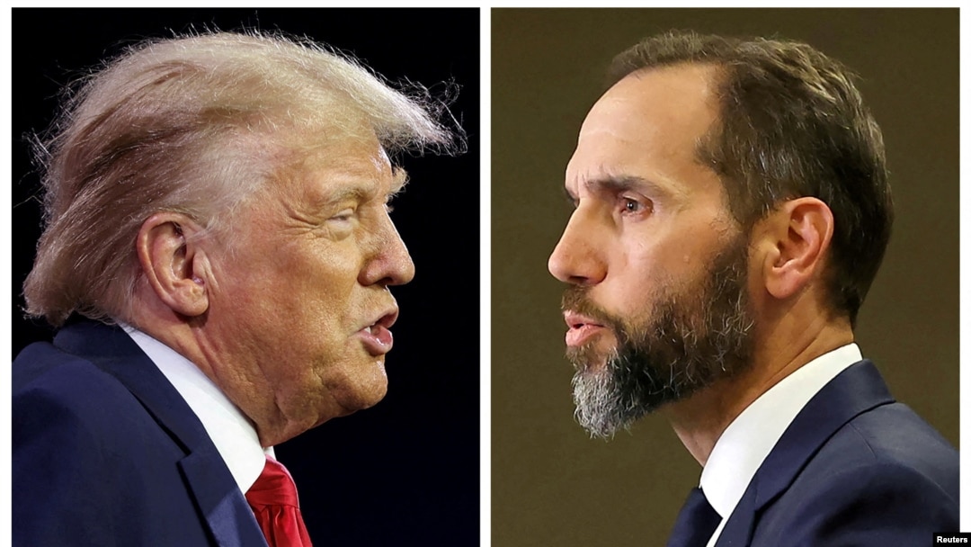 FILE - President-elect Donald Trump and Special Counsel Jack Smith are seen in a combination of file photos in Washington, in 2023. 
