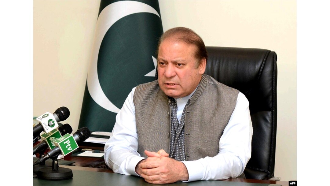 FILE - Pakistan's Prime Minister Nawaz Sharif at his office in Islamabad.