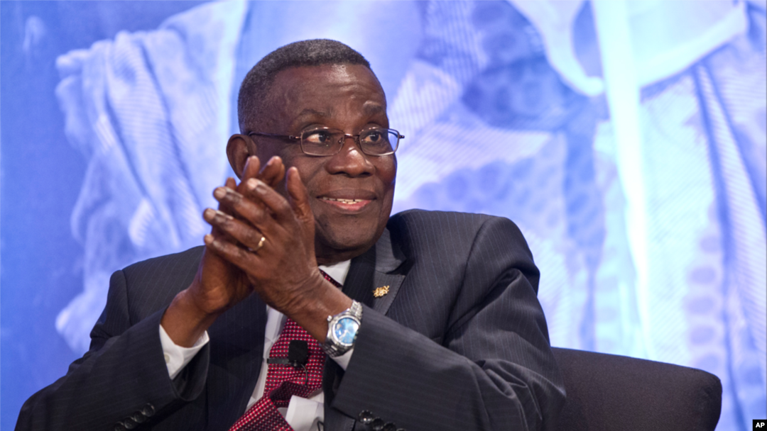 Ghana President John Atta Mills attending a symposium at the Ronald Reagan Building in Washington, May 18, 2012.