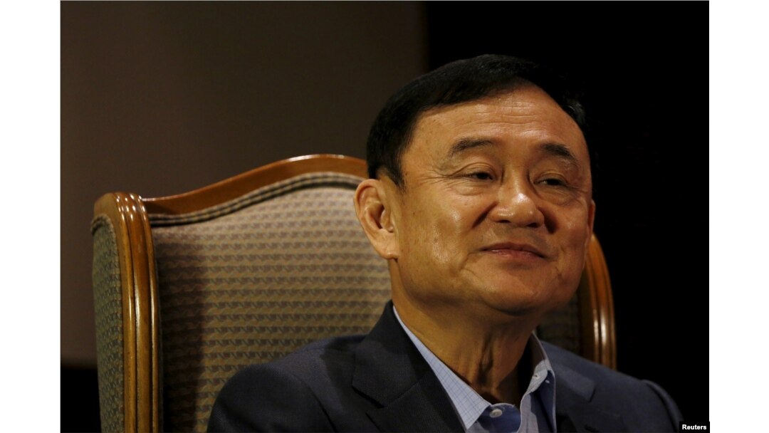FILE - Former Thai Prime Minister Thaksin Shinawatra speaks to Reuters during an interview in Singapore, Feb. 23, 2016.