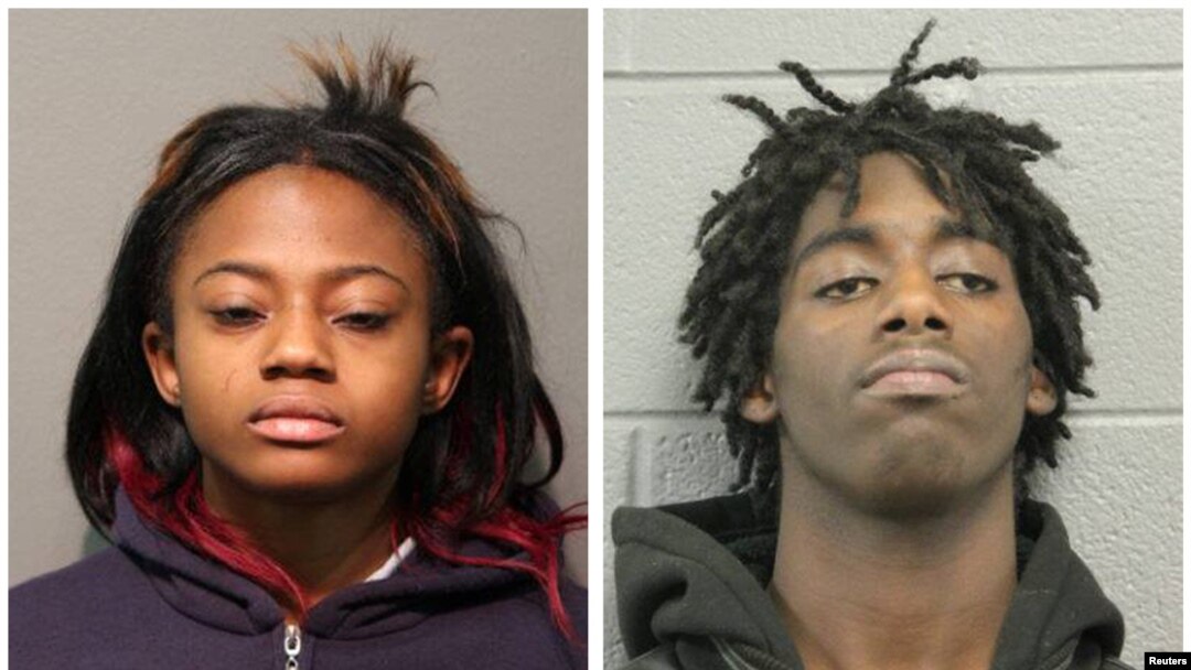 A combination photo shows four people charged with felonies for the beating of a man with mental health issues.