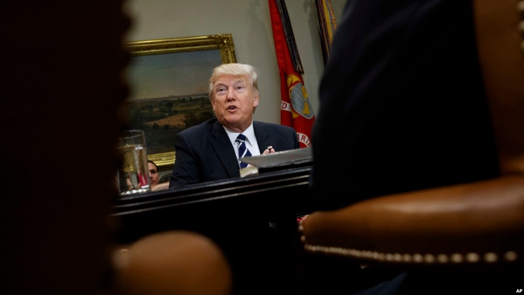 President Donald Trump speaks during a meeting with parents and teachers, Feb. 14, 2017, in the Roosevelt Room of the White House in Washington. Alarming health professionals, Trump keeps linking vaccines to autism, despite the theory having been debunked in studies.