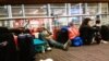 Some of the stranded passengers at Brussels International Airport