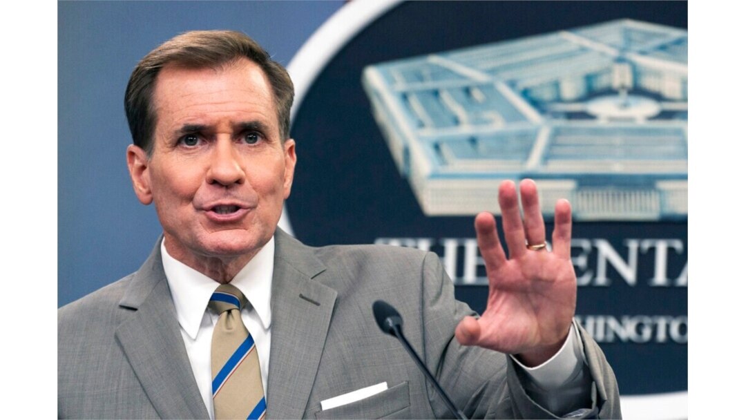 Pentagon spokesman John Kirby speaks during a briefing at the Pentagon in Washington, July 6, 2021.