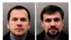 Портрети двох російських громадян, відомих як Александр Петров і Руслан Боширов, яких Велика Британія назвала російськими агентами під вигаданими іменами, що були причетні до спроби вбивства Сергія Скрипаля у Солсбері в Англії 2018 р.