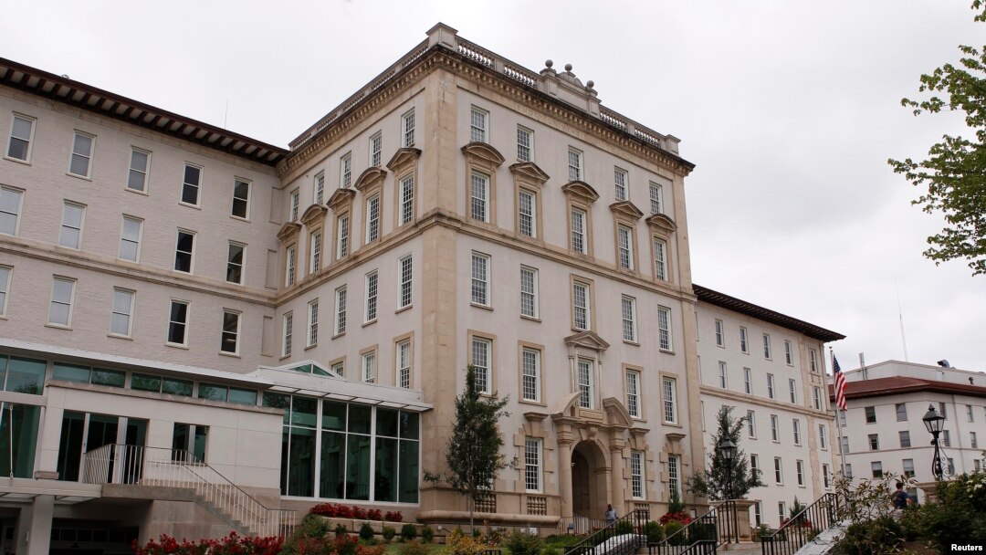 FILE - Emory University Hospital in Atlanta, Georgia, is one of the sites where American evacuees possibly exposed to the Ebola virus in Sierra Leone are being taken.