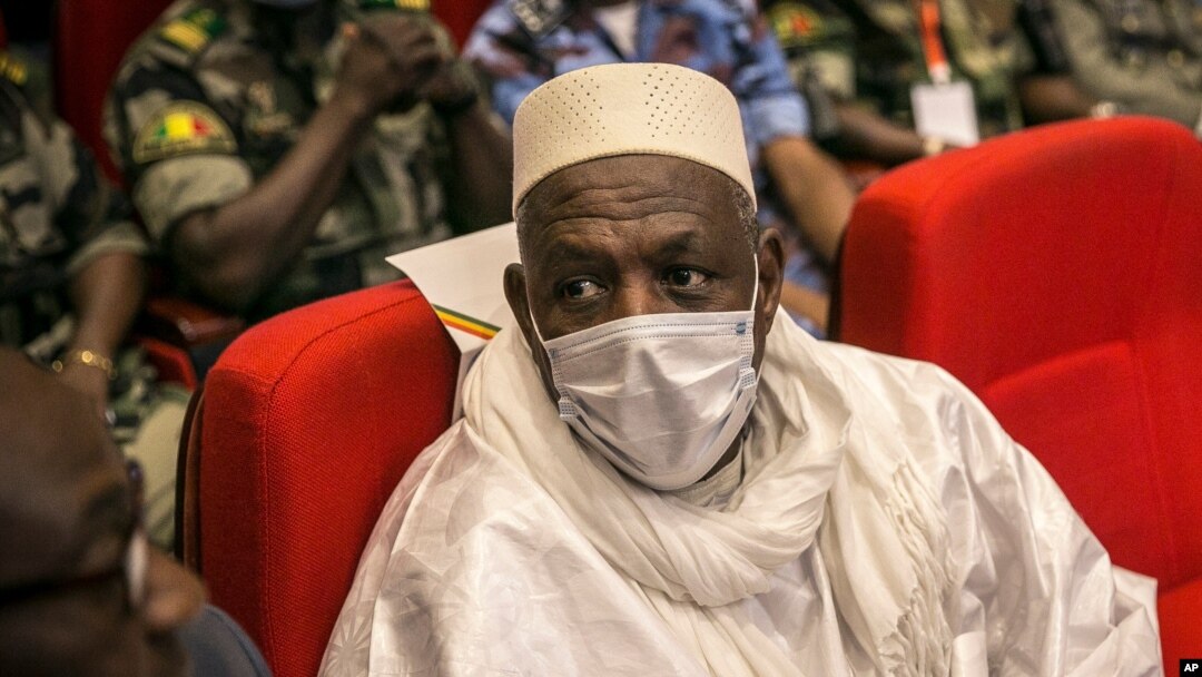 Former Defense Minister and retired Col. Maj. Bah N'Daw waits to be sworn into the office of transitional president at a ceremony in the capital Bamako, Mali, Sept. 25, 2020.