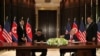 美国总统川普和朝鲜领导人金正恩在新加坡签署协议