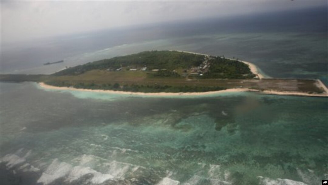 Aerial view of Pagasa Island, part of the disputed Spratly group of islands, in the South China Sea located off the coast of western Philippines (file photo)
