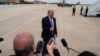 President Donald Trump talks to reporters May 5, 2020, at Andrews Air Force Base in Maryland.