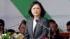 Taiwan's President Tsai Ing-wen delivers a speech during the National Day celebrations in front of the Presidential Building in Taipei, Taiwan, Tuesday, Oct. 10, 2017. 