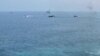 美国海军在南中国海同东南亚国家军队一起演习