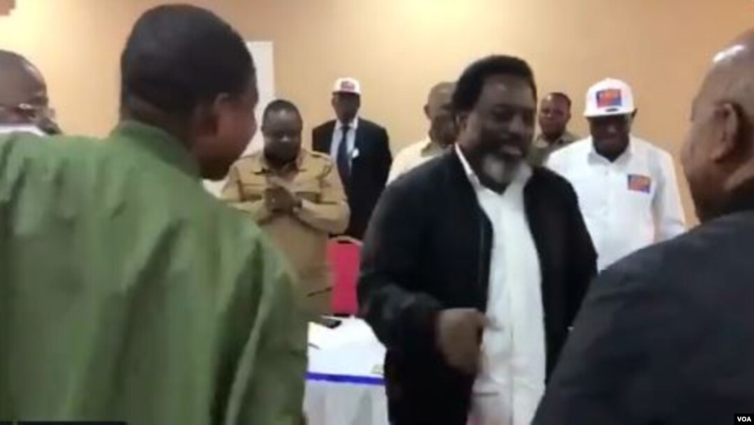 Joseph Kabila, mokonzi ya kala ya RDC mpe mokambi ya FCC na bokutani ya lingomba liye na Kisantu, Kongo central, 28 novembre 2018.