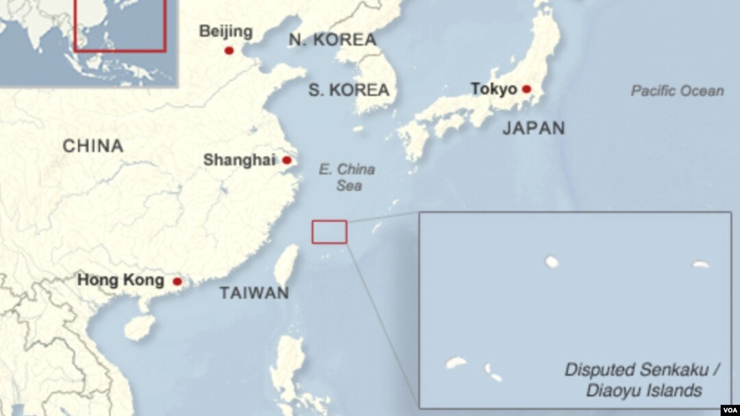 Locator map of the disputed Senkaku/Diaoyu Islands