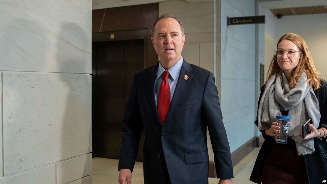 Rep. Adam Schiff, Chairman of the House Intelligence Committee arrives for a joint committee deposition with Ambassador Gordon Sondland, with the transcript to be part of the impeachment inquiry into President Donald Trump, on Capitol Hill, Oct. 8, 2019. 